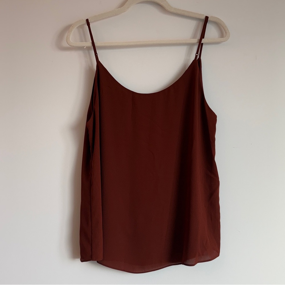 Womens Brown Spaghetti Strap Cami Top